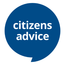 Citizens Advice blue speech bubble logo.